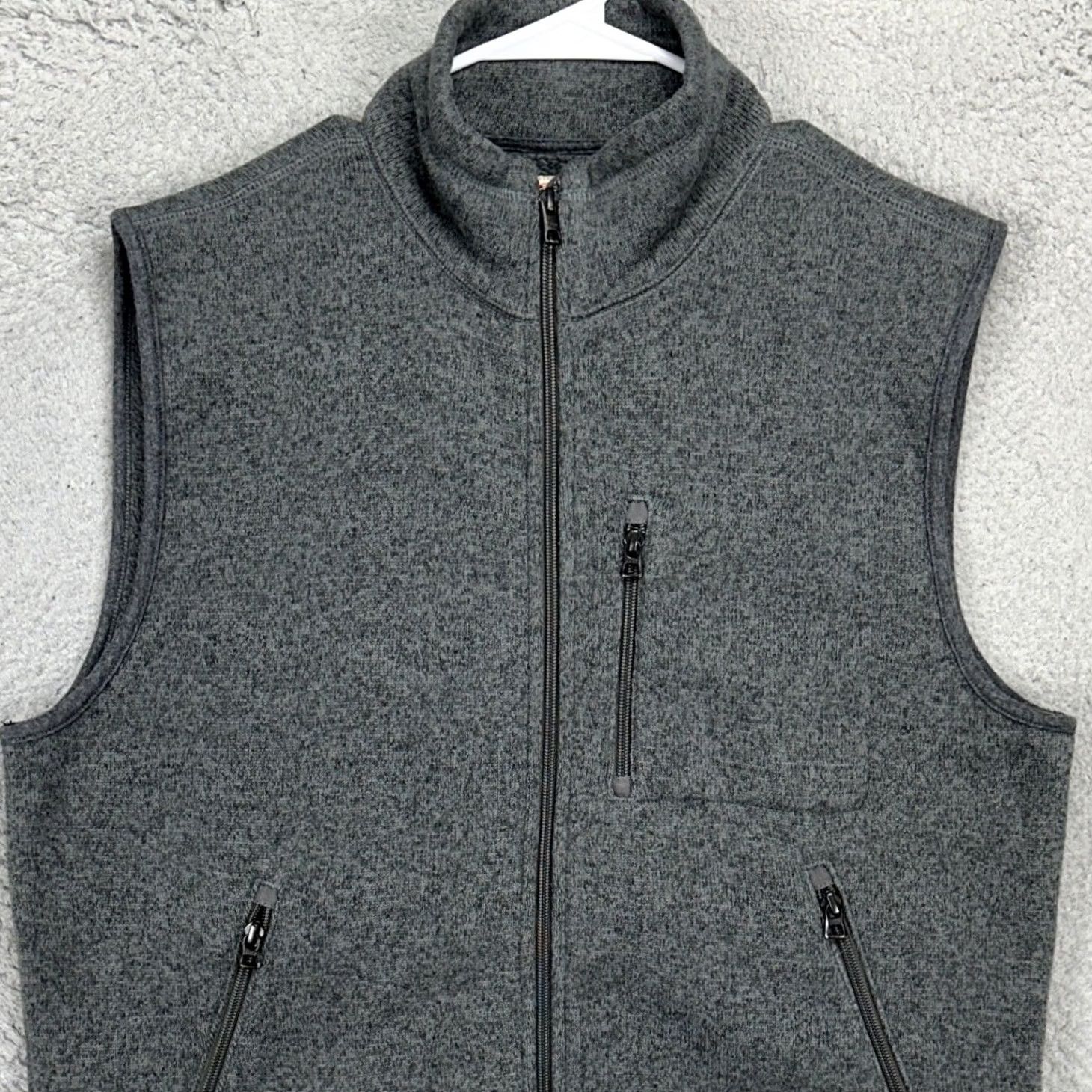J.Crew J.CREW Mens Vest Full Zip Fleece Mock Neck Gray Outdoor Casual Walking Pocket Size M Size US M / EU 48-50 / 2 - 2 Thumbnail