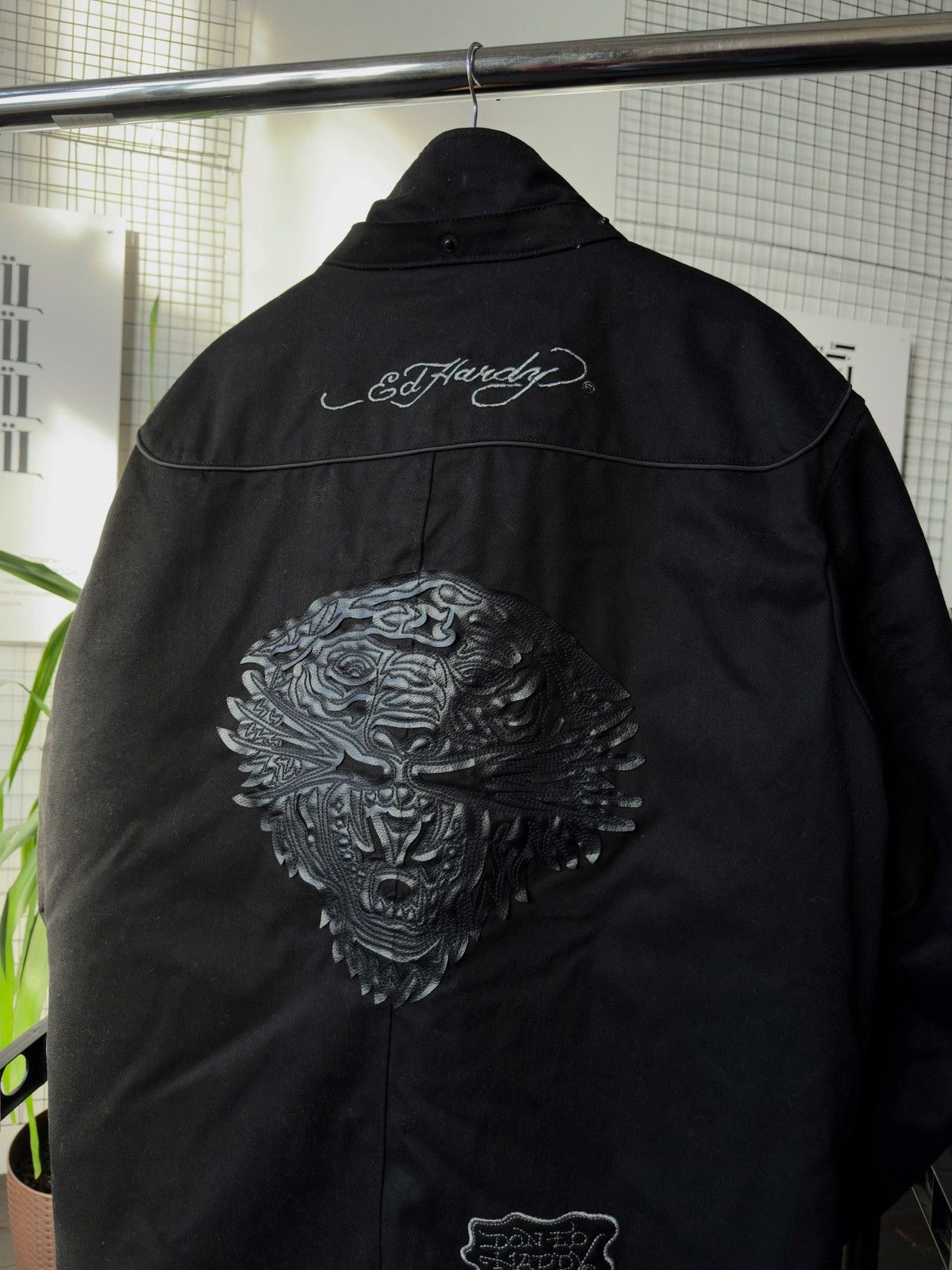 Ed Hardy 🔥 Don Ed Hardy by Christian Audigier Coat Motorcycle Jacket Size US XL / EU 56 / 4 - 7 Thumbnail