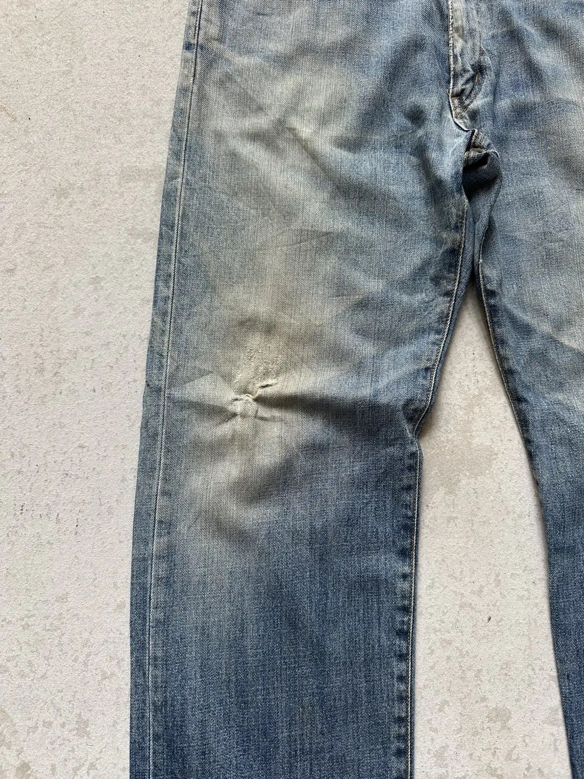 Uniqlo UNIQLO Japan Blue Washed Distressed Denim Pants Size US 36 / EU 52 - 5 Thumbnail