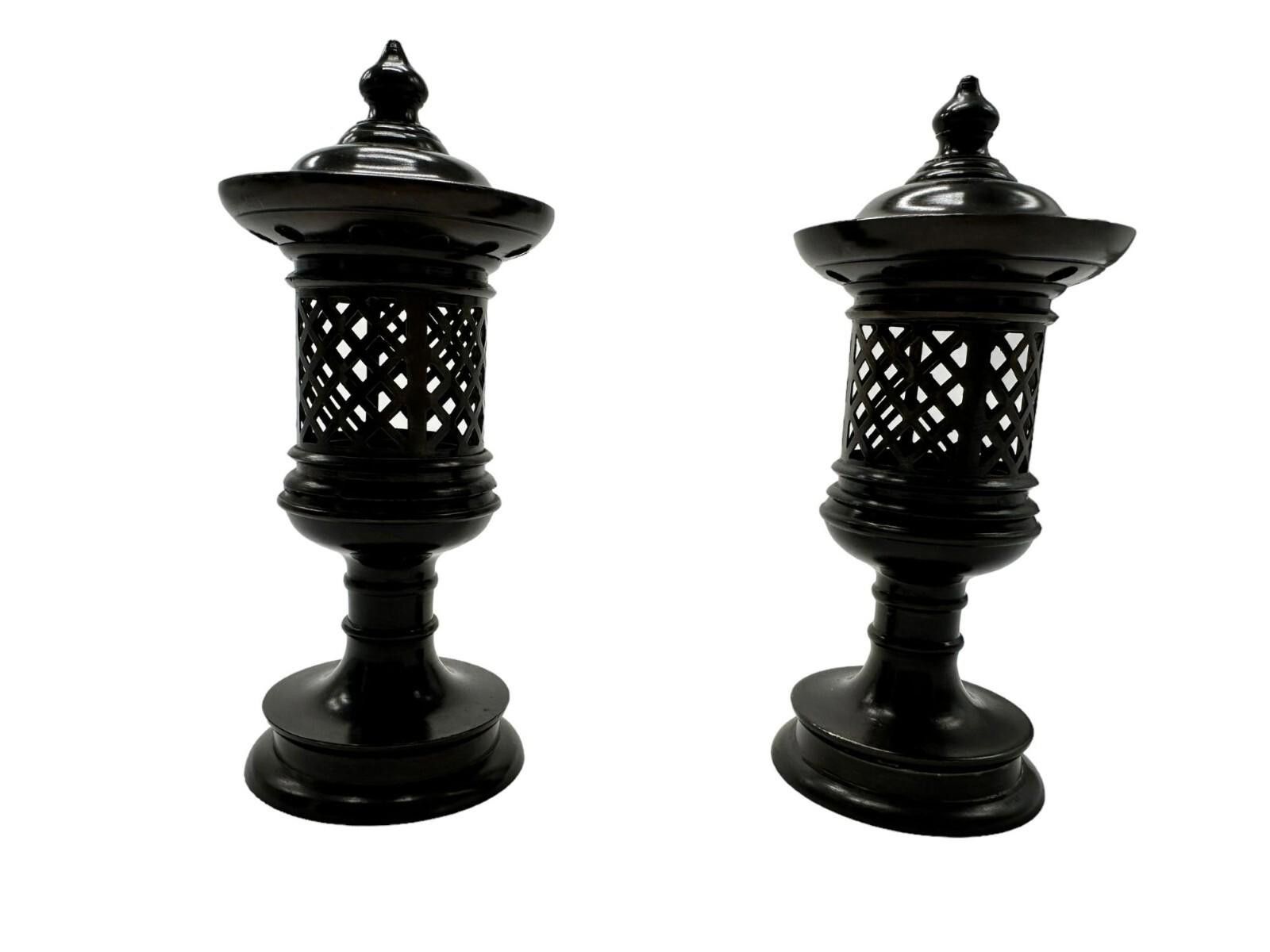 Unknown London Vintage 2 Unique Ancient Bronze Lantern Japan 19th Size ONE SIZE - 2 Thumbnail