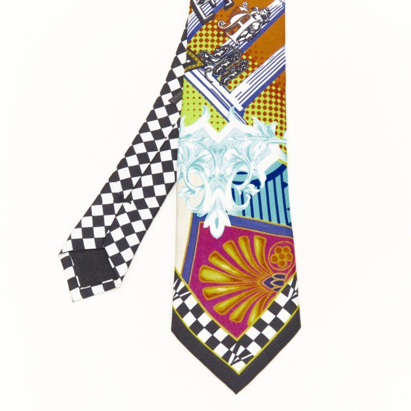 Versace VERSACE Pop Temple Vintage Tribute print silk tie ICR7001 A236195 A7000 Size ONE SIZE - 1 Thumbnail