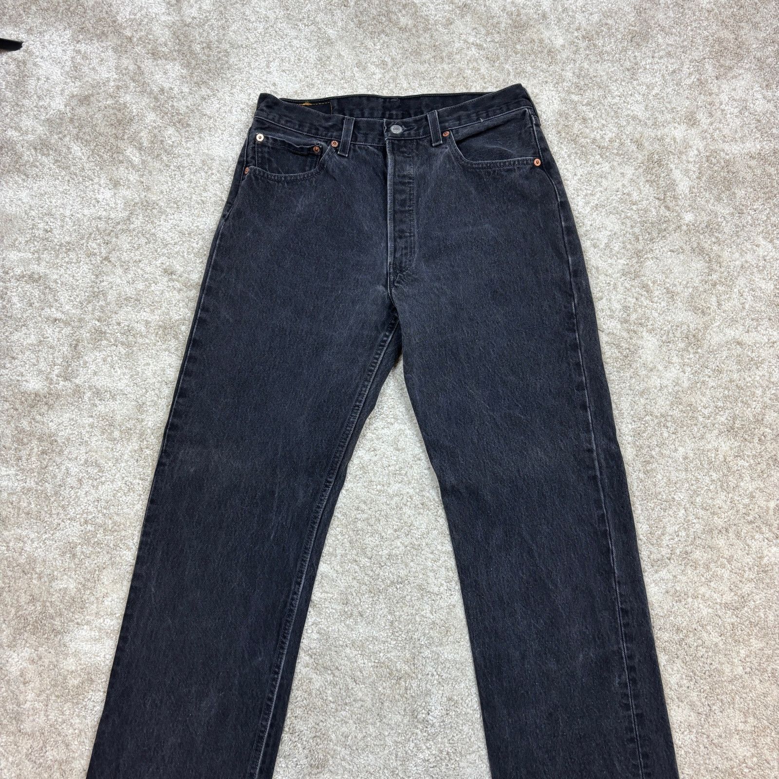 Levi's × Vintage Vintage 90s Levi's 501 Straight Leg Black Denim Jeans 33x36 Size US 33 - 4 Thumbnail