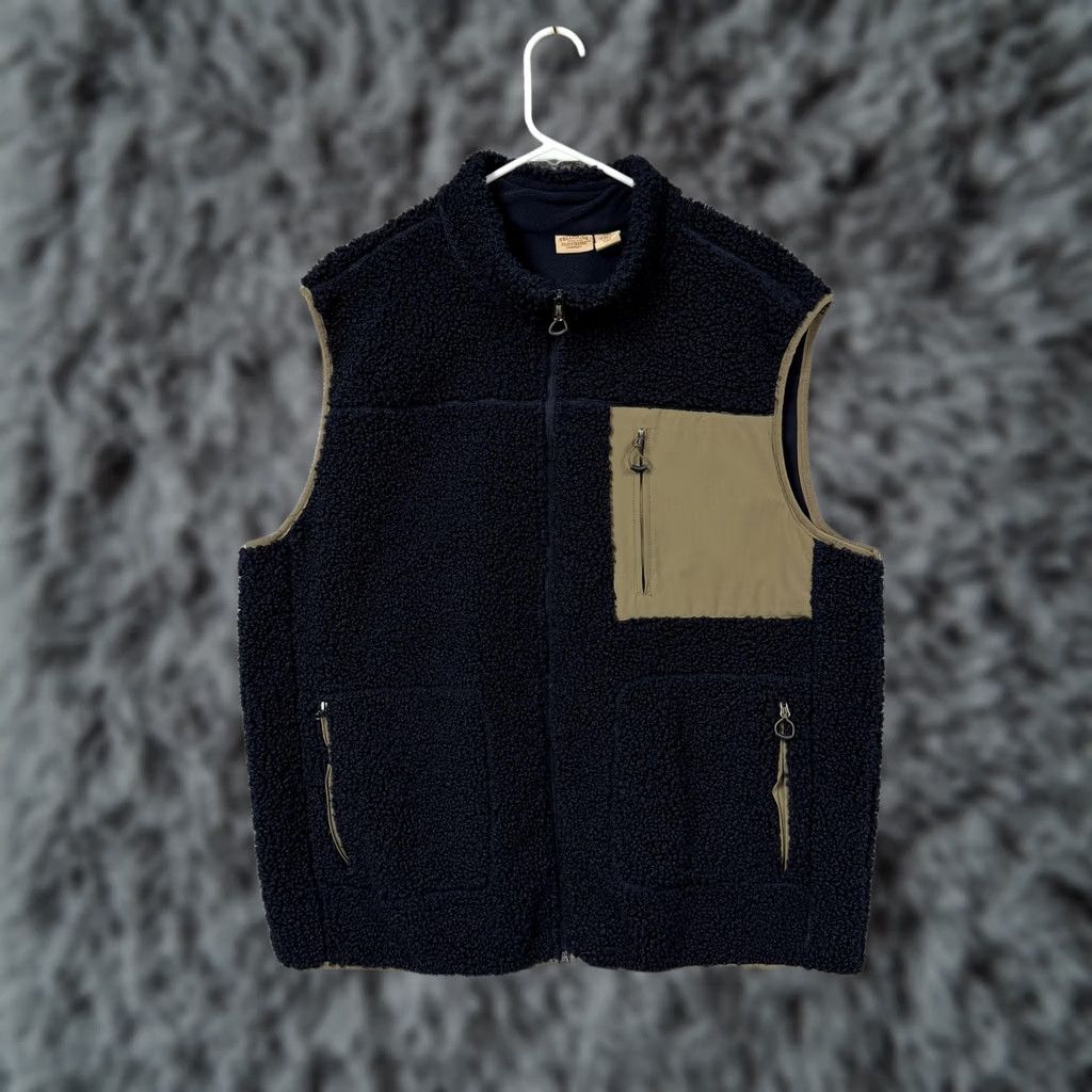 Vintage Telluride Clothing Company Vest 2XL Fleece Faux Fur Outdoor Casual Hiking Skiing Men Blue 49 in Chest Stand-Up Collar Pockets Zippered Size US XXL / EU 58 / 5 - 1 Thumbnail