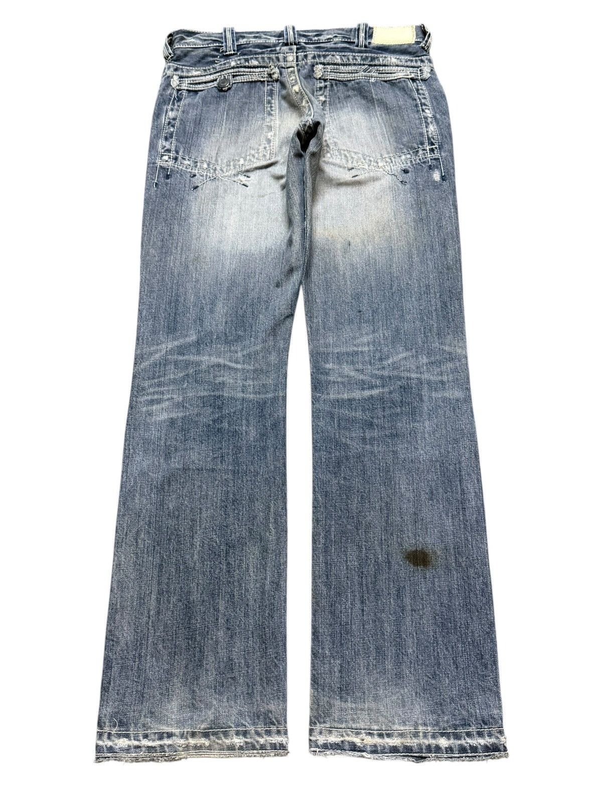 Tornado Mart Vintage Y2K Faded Wash Avant Garde Style Distressed Bootcut Size US 32 / EU 48 - 2 Thumbnail