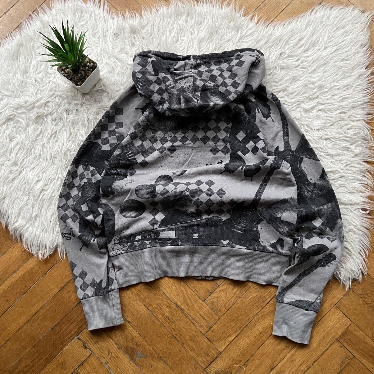 Hysteric Glamour 📌 Vintage H&M Divided Y2K Punk Full Print Zip Up Hoodie Size M / US 6-8 / IT 42-44 - 12 Thumbnail