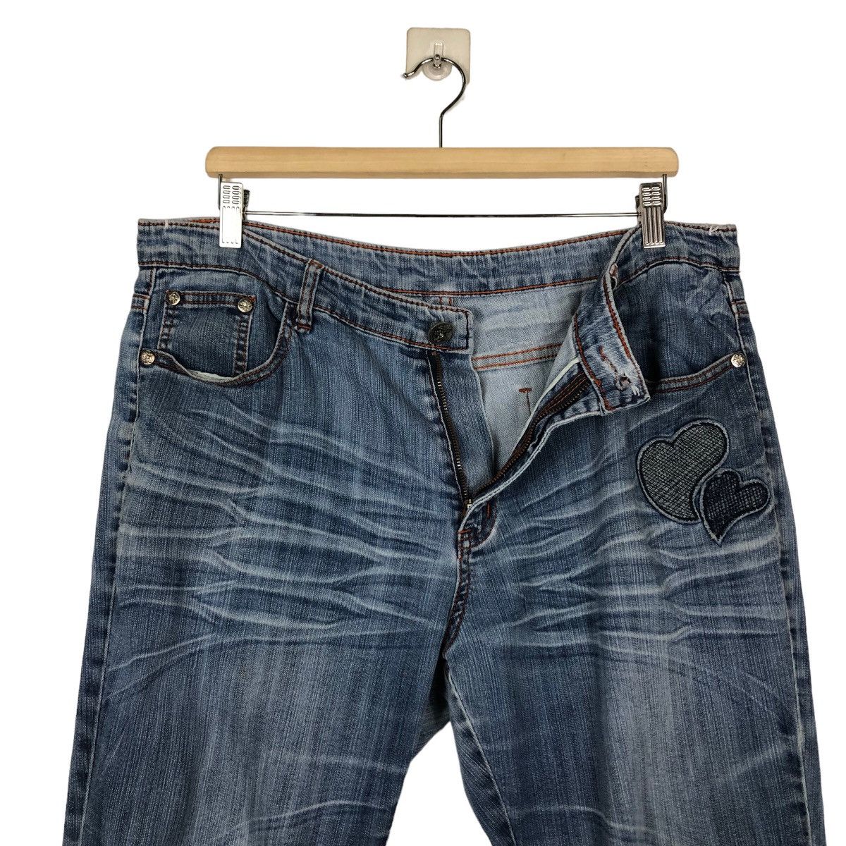 Japanese Brand 🔥Vintage Denim Jeans Sukajan Pocket Big Logo Size US 36 / EU 52 - 14 Thumbnail