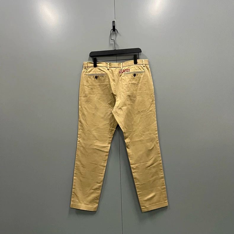 Gucci Gucci Khaki back embroidered logo trousers 2501-Nextarrow Size US 34 / EU 50 - 2 Thumbnail