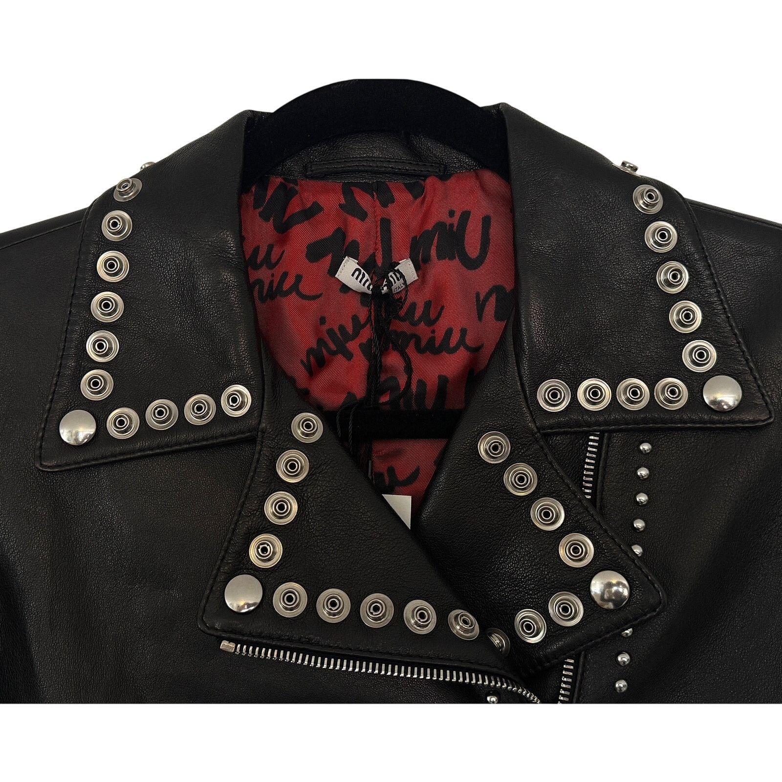 Miu Miu 17AW Miu Miu NWT Studded Leather Jacket Size S / US 4 / IT 40 - 3 Thumbnail