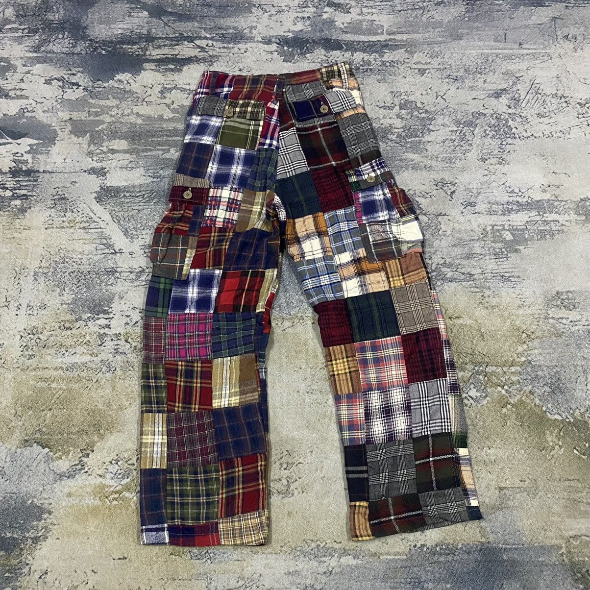 If Six Was Nine Vintage Japan Multi Plaid Cargo Pants Size US 29 - 4 Thumbnail