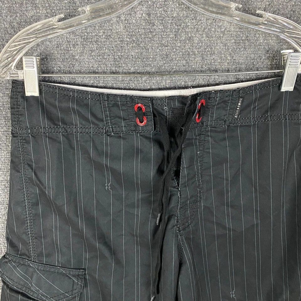 Billabong Billabong Swim Shorts Men's 29 100% Polyester Striped Black Size US 29 - 2 Thumbnail