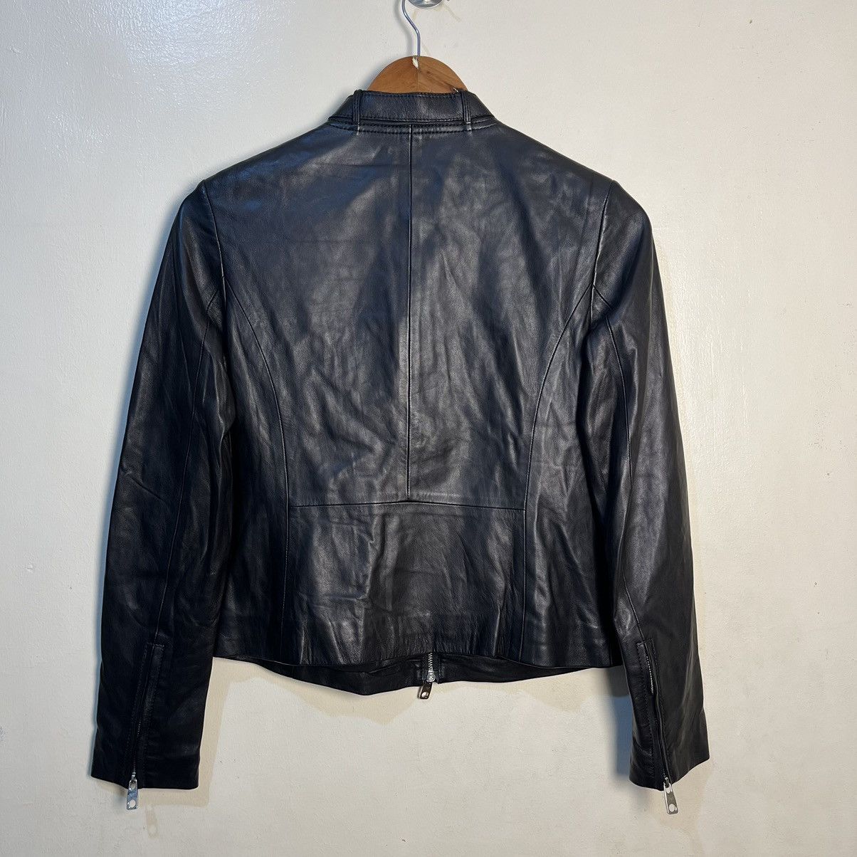 Emporio Armani Emporio Armani Women's Biker Leather Jacket Size XS / US 0-2 / IT 36-38 - 12 Thumbnail