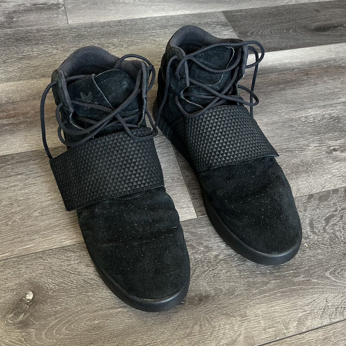 Adidas adidas Tubular Invader Strap Triple Black Sneakers BB1169 Size US 13 / EU 46 - 1 Thumbnail