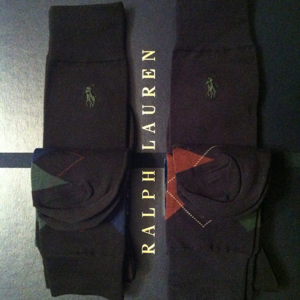 Polo Ralph Lauren 2 DOUBLE POLO RALPH LAUREN MENS NEW DRESS SOCKS SIZE: 6-12 Size ONE SIZE - 4 Thumbnail