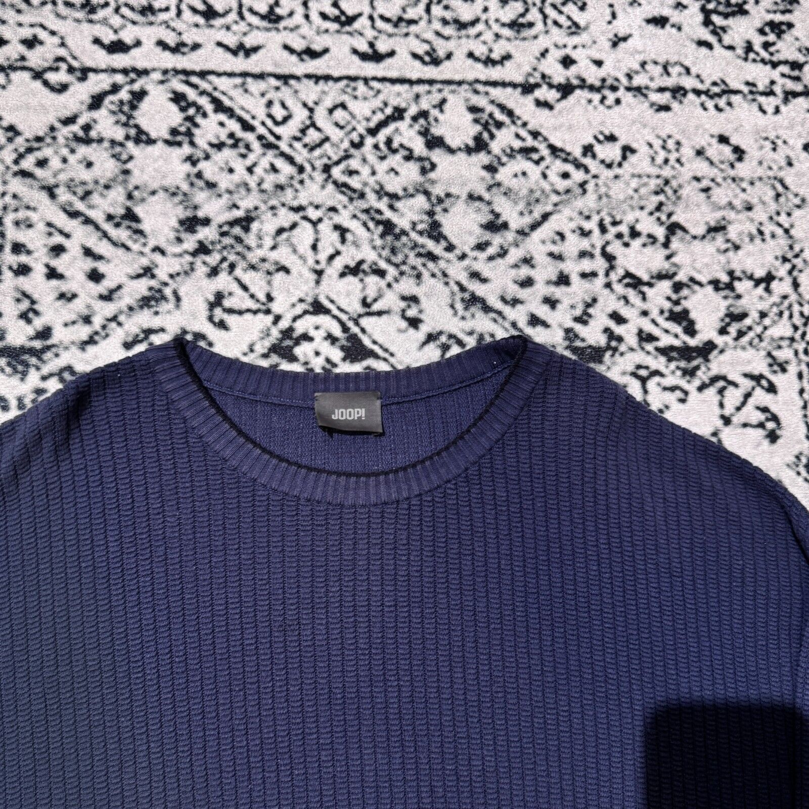 Joop! × Vintage Vintage Joop Unisex Navy Blue Cotton Sweater Size L Y2K 90s Size US L / EU 52-54 / 3 - 5 Thumbnail