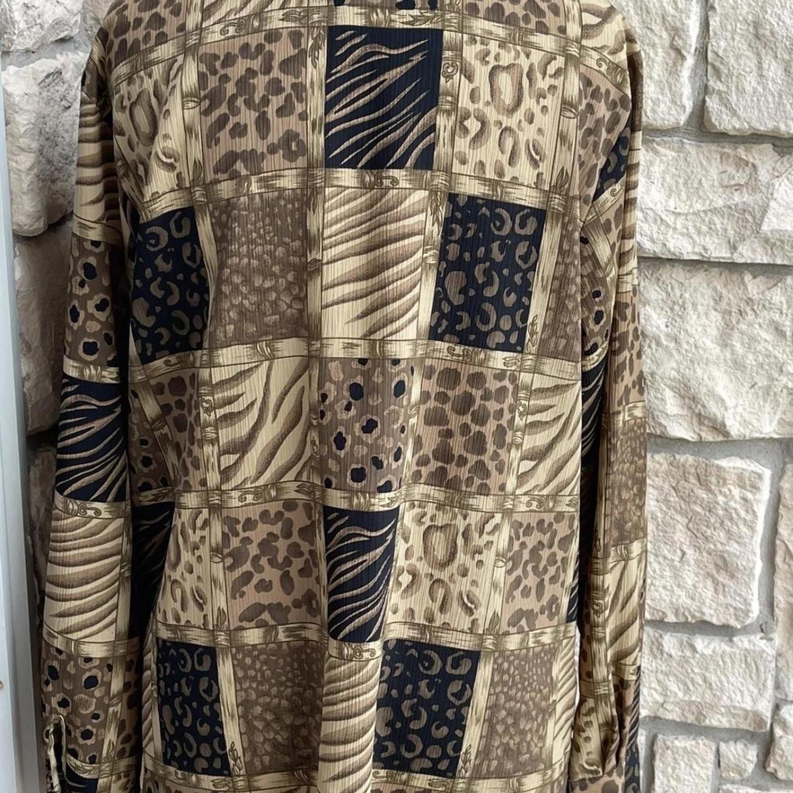 Other Vintage 80s Heritage Road Button Front Pattern Blouse Top L Size L / US 10 / IT 46 - 3 Thumbnail