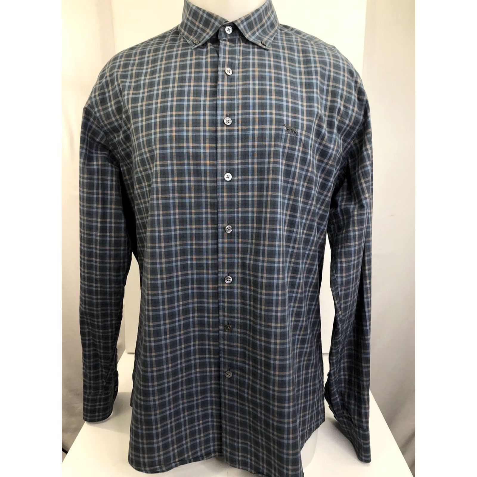 Rodd & Gunn RODD & GUNN Embroidered Dog Logo Blue/Tan/Black Shirt Mens XL Button-Up Long Sleeve Size US XL / EU 56 / 4 - 3 Thumbnail