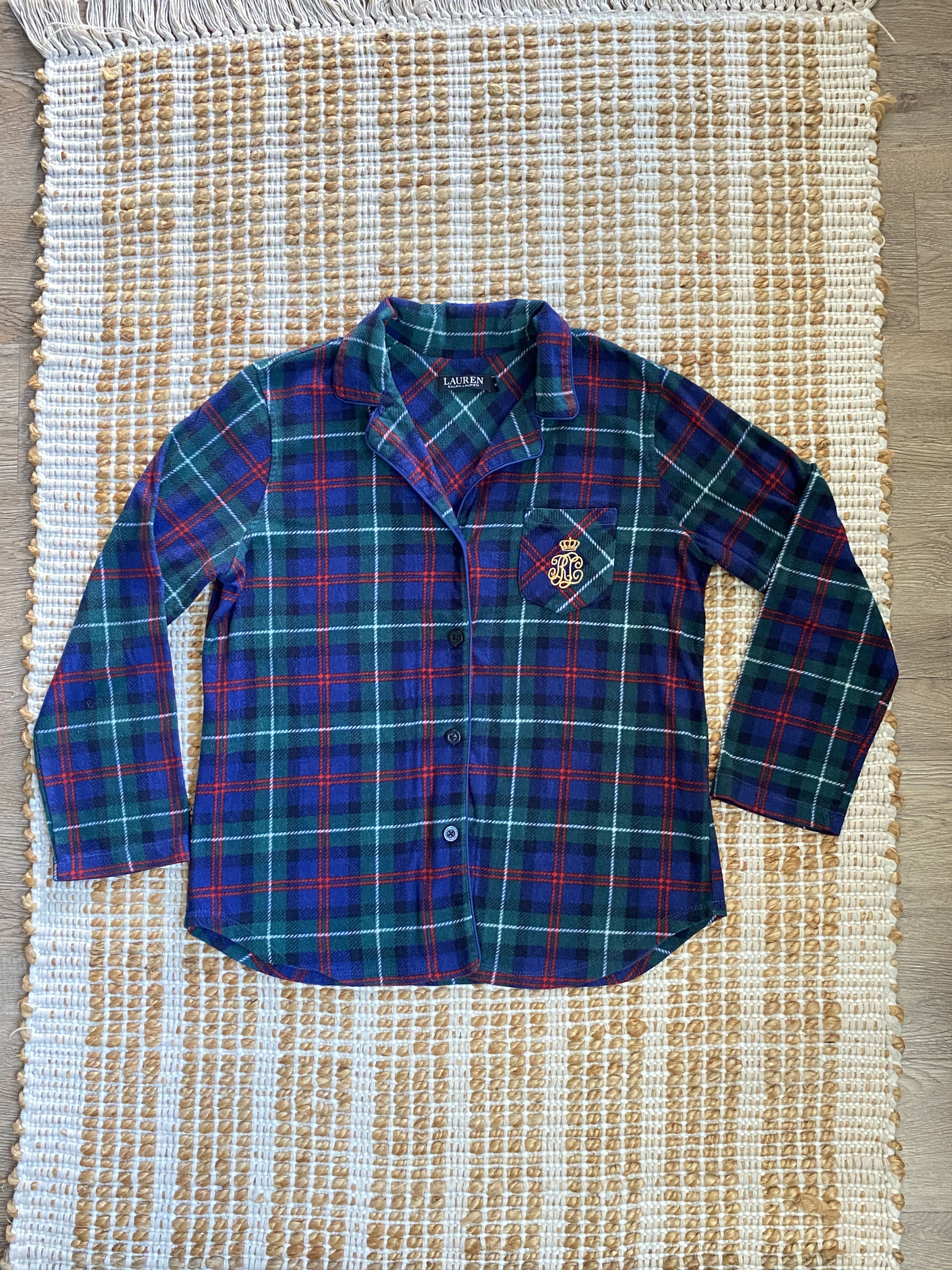 Ralph Lauren Lauren Ralph Lauren Women's Microfleece Plaid Pajama Top Size M / US 6-8 / IT 42-44 - 5 Thumbnail