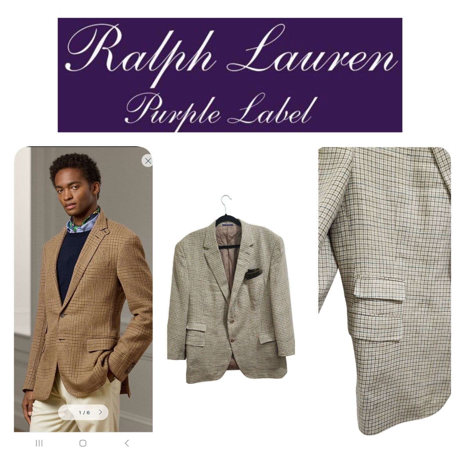 Ralph Lauren Ralph Lauren Purple Label Plaid Suit Jacket Size 49 R Size 48R - 21 Thumbnail
