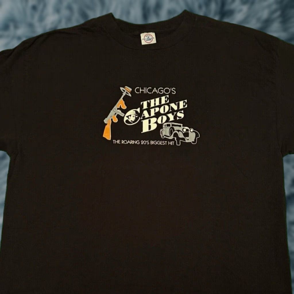 Vintage VINTAGE 90s Chicago The Capone Boys Ak Biggest Hit Gangster VTG Shirt XL Black Men Short Sleeve T-Shirt 1990s Hip Hop Mens Size US XL / EU 56 / 4 - 1 Thumbnail