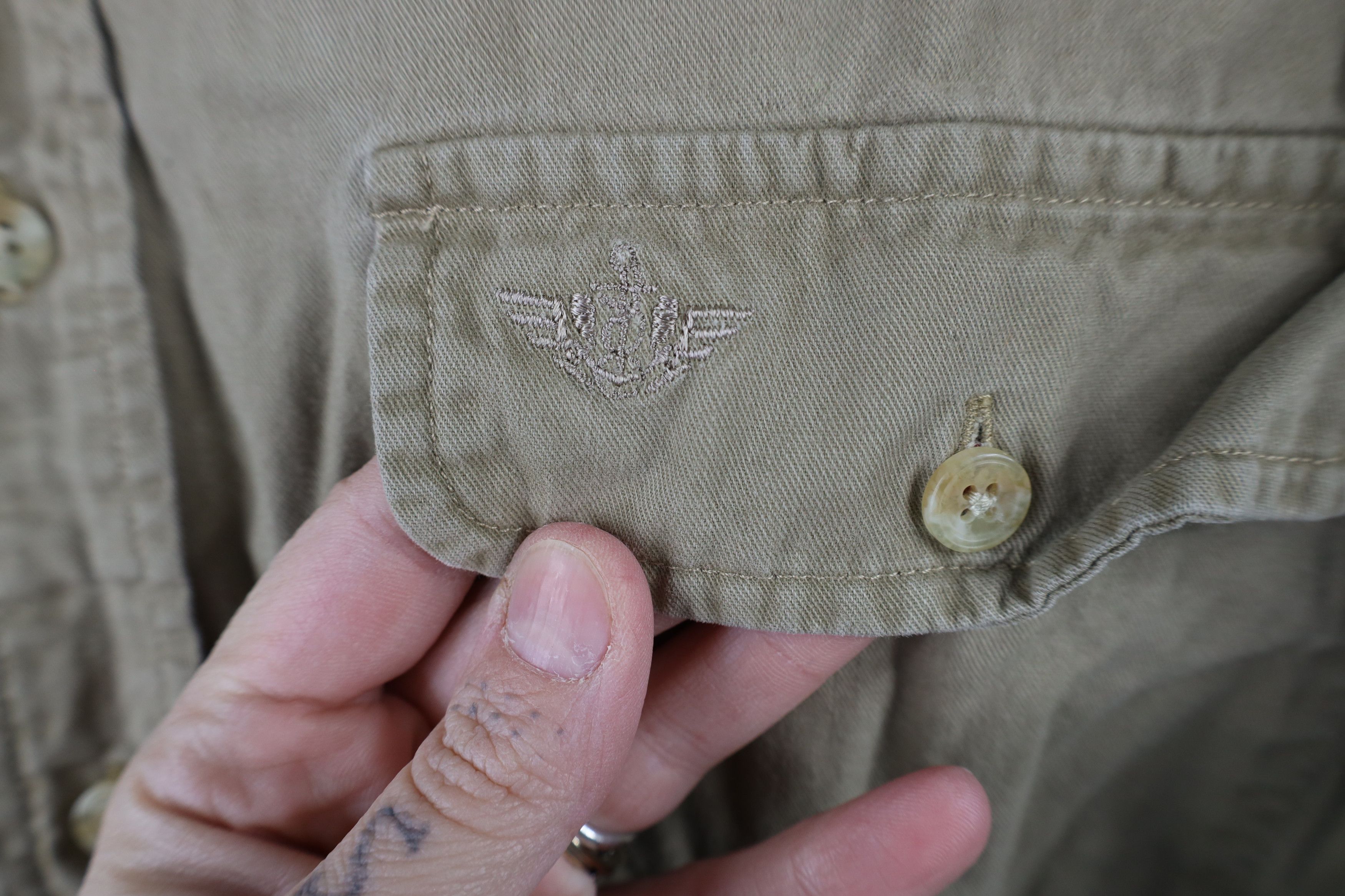 Vintage Vintage 90s Streetwear Military Collared Button Down Shirt Size US L / EU 52-54 / 3 - 4 Thumbnail