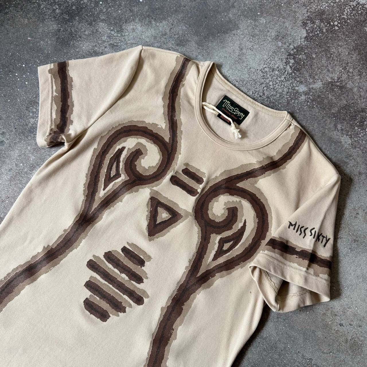Miss Sixty Miss Sixty Vintage Archive Tribal Ribbed T-Shirt Size M / US 6-8 / IT 42-44 - 6 Thumbnail