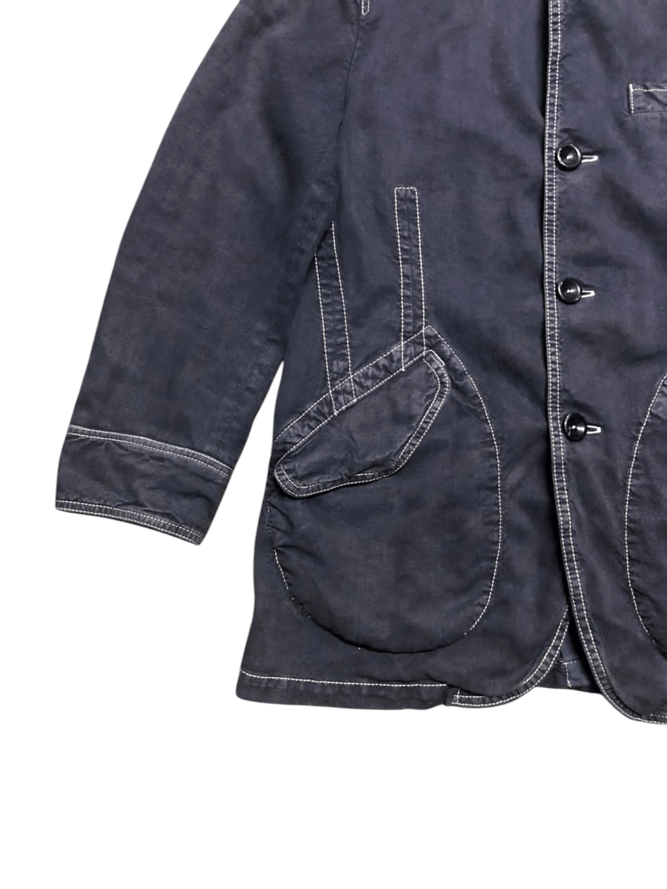 Armani Collezioni Armani Collezioni Denim Jacket No Collar Sunfaded Faded Size US M / EU 48-50 / 2 - 7 Thumbnail