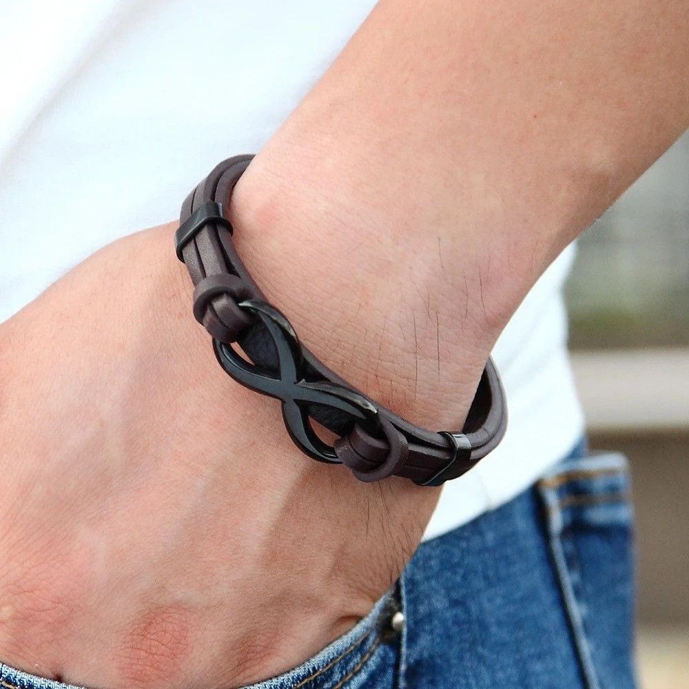 Jewelry × Vintage Luxury Genuine Leather Infinity Symbol Bracelet Size ONE SIZE - 1 Thumbnail
