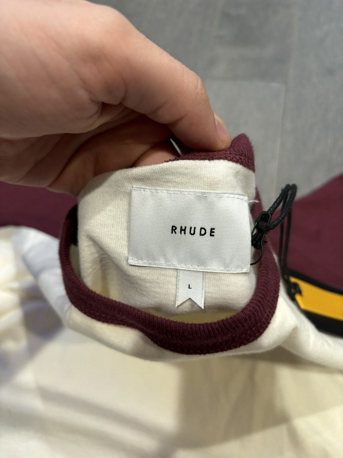 Rhude Rhude cream maroon T shirt large Size US L / EU 52-54 / 3 - 3 Thumbnail