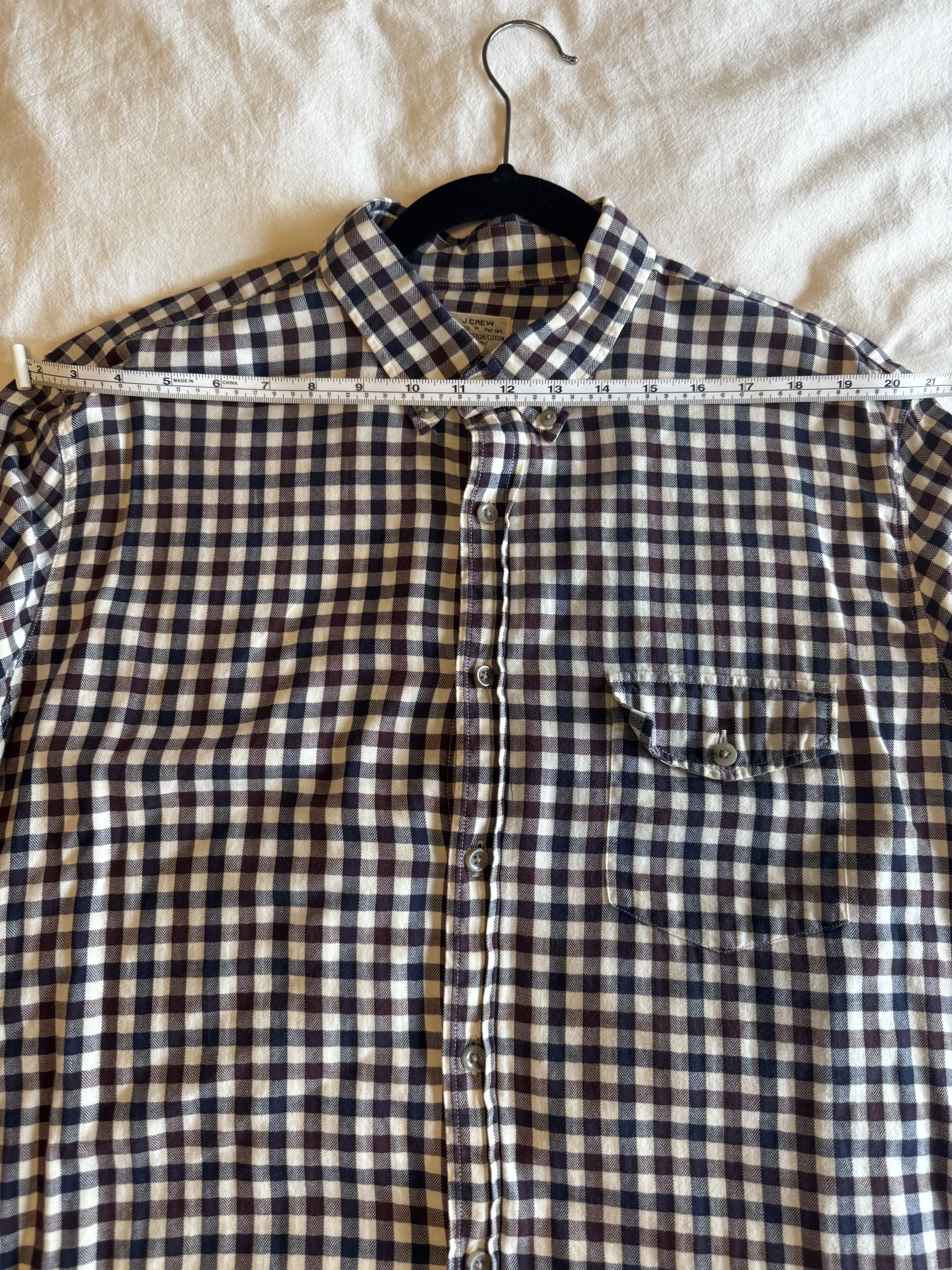 J.Crew J.Crew Cotton Gingham Workshirt Navy Burgundy Check Large Size US L / EU 52-54 / 3 - 7 Thumbnail