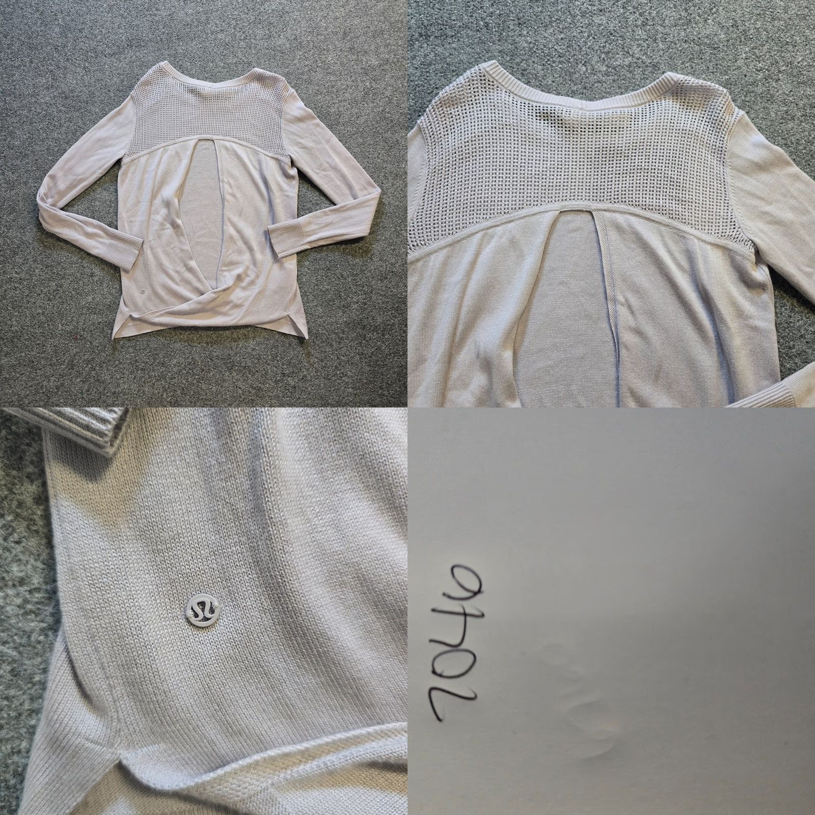 Lululemon Lululemon Sweater Womens 4 Gray Purple Back To Balance Cashmere Blend Open Back Pullover Knit Long Sleeve Round Neck Casual Womens Size S / US 4 / IT 40 - 8 Thumbnail