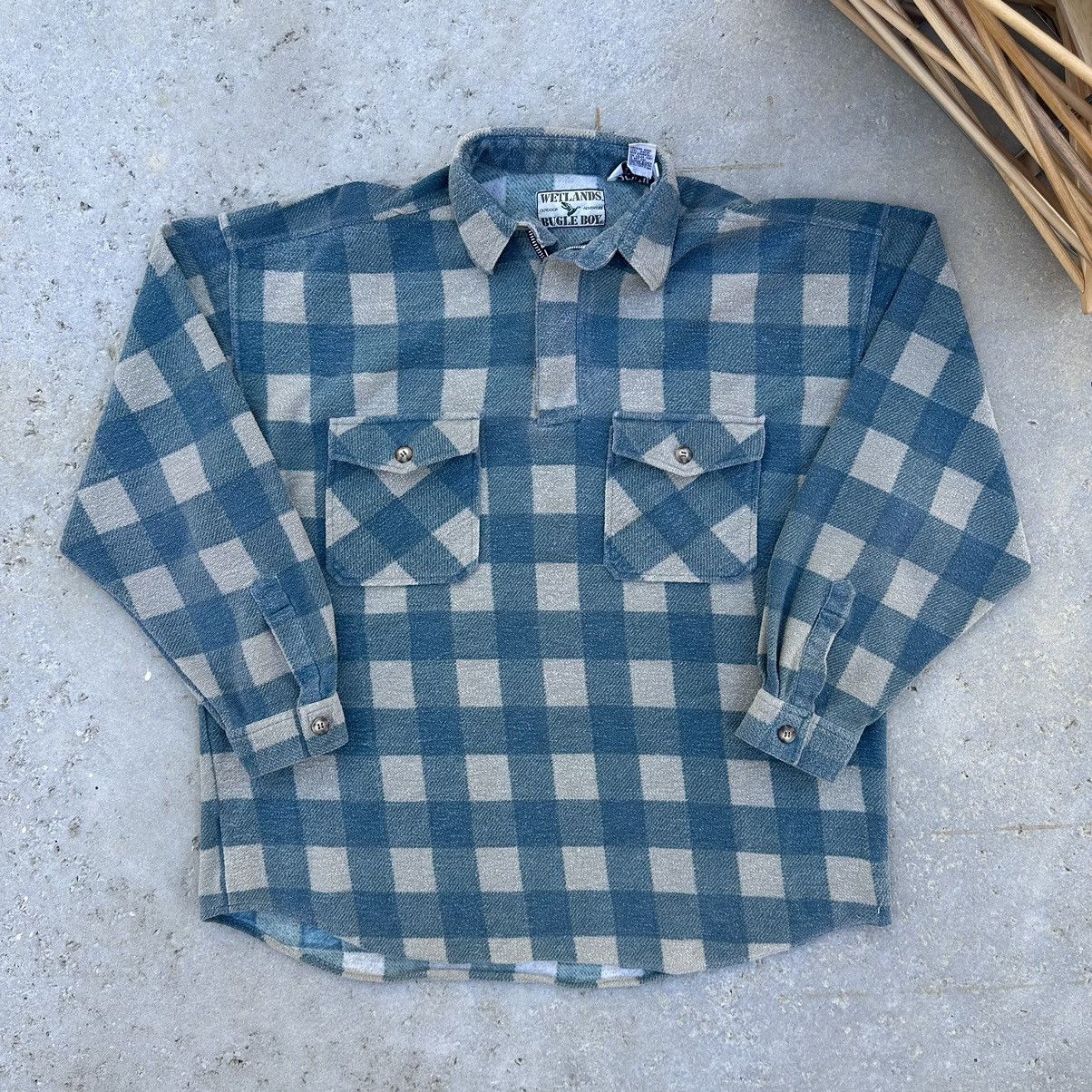 Bugle Boy VTG 2000’s Bugle Boy Rare Sample Piece Quarter Zip Flannel Size US M / EU 48-50 / 2 - 1 Thumbnail