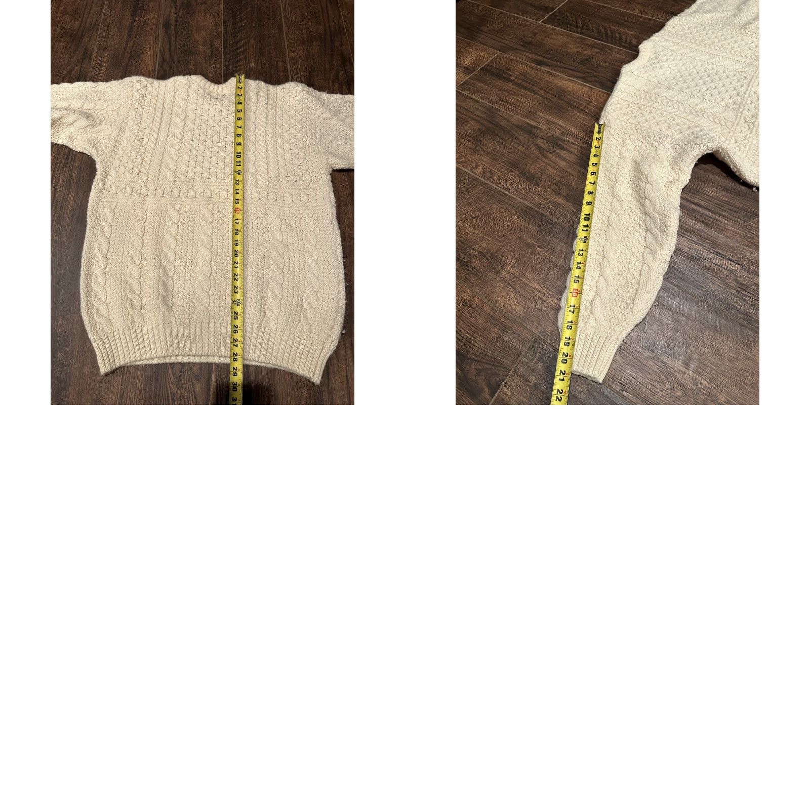 Industrie Highland Home Industries Sweater Large 100% Wool Fisherman Ivory Scotland Crew Neck Cable-Knit Long Sleeve Women Pullover Size L / US 10 / IT 46 - 9 Thumbnail