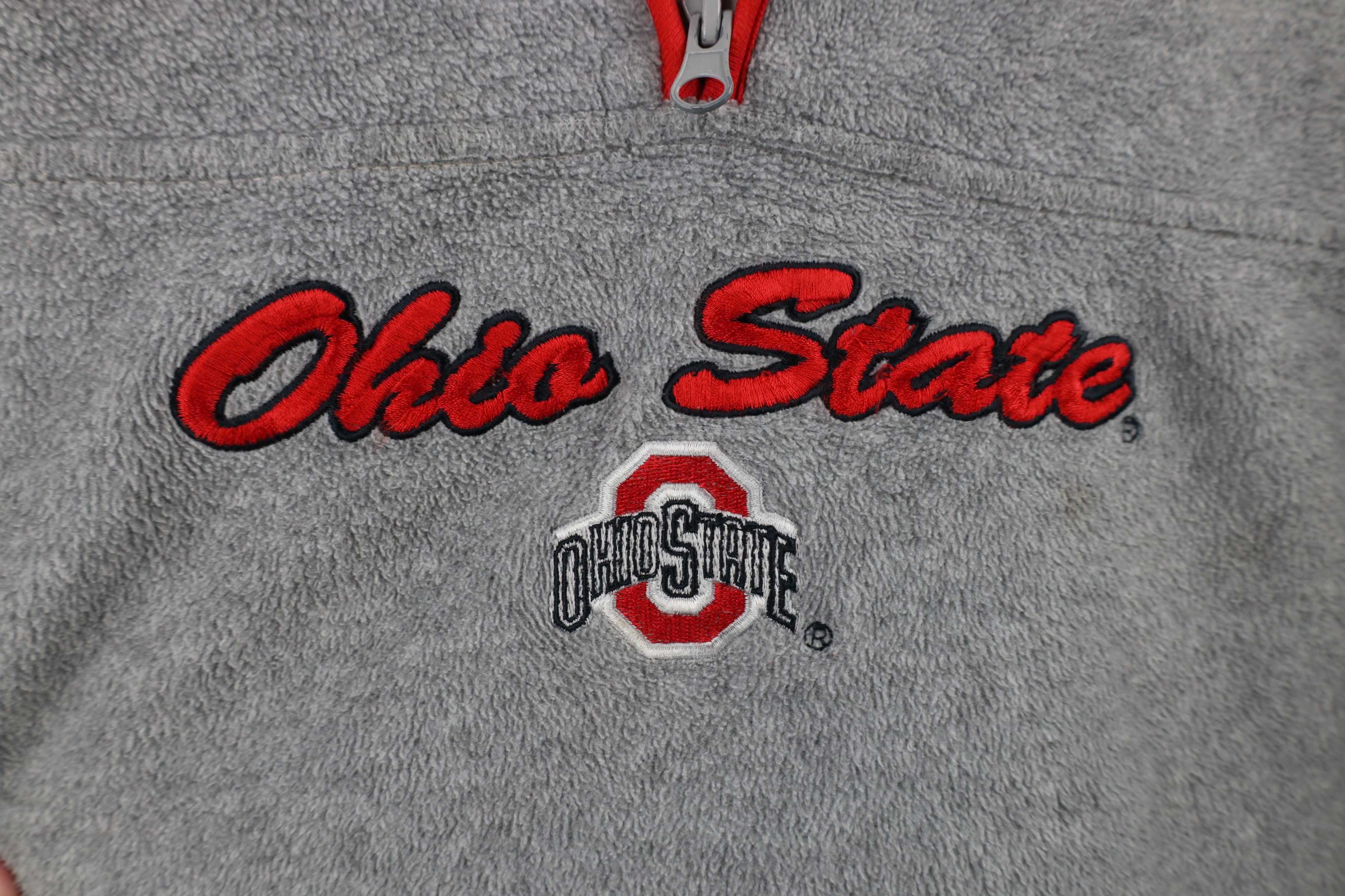 Vintage Vintage 90s Spell Out Ohio State University Fleece Sweater Size XL / US 12-14 / IT 48-50 - 4 Thumbnail