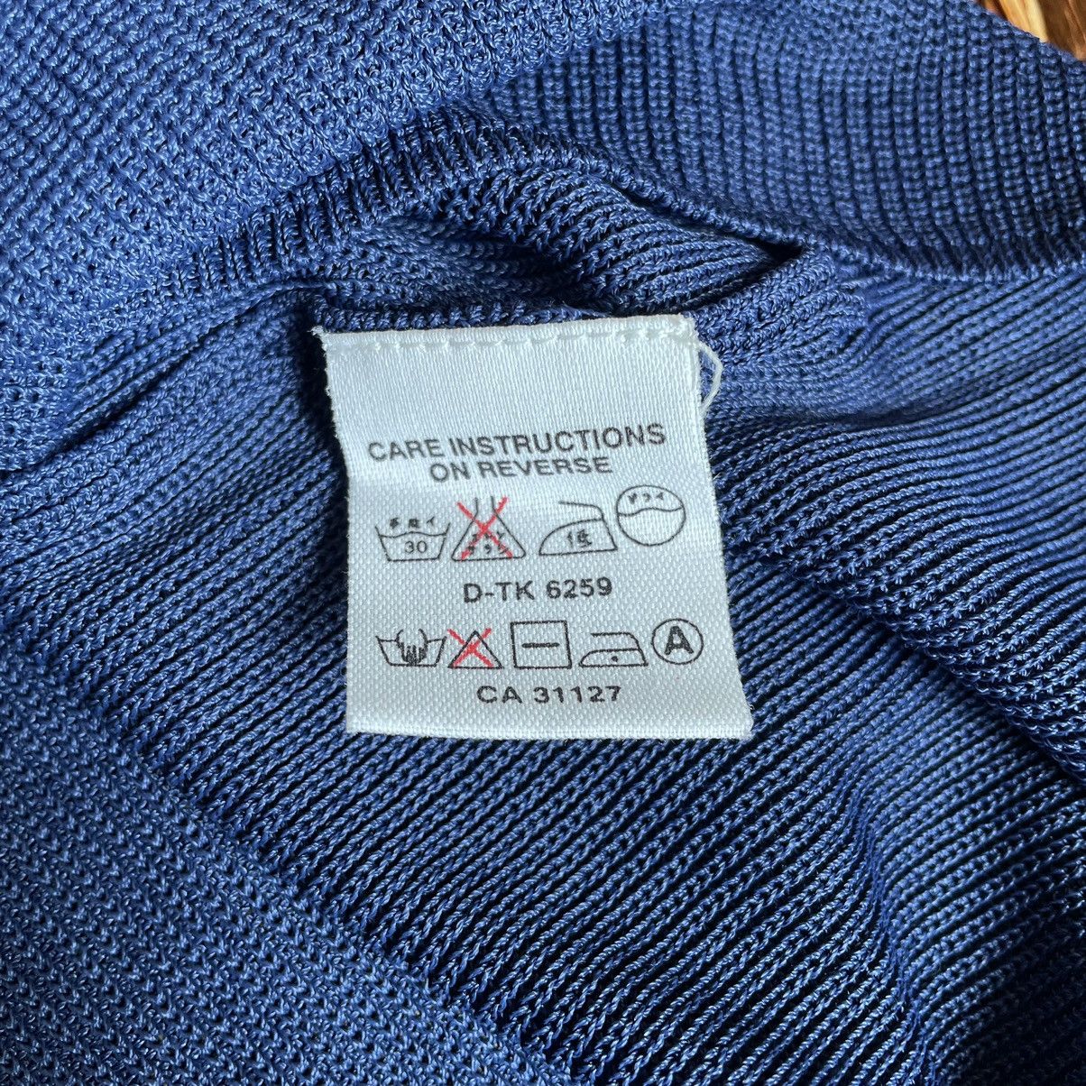 Donna Karan Blue Mesh V-Neck Shirt Size L / US 10 / IT 46 - 4 Thumbnail