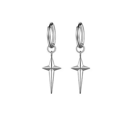 VIBE 925 Silver Plated Cross Star Dangle Drop Earrings for Men Size ONE SIZE - 6 Thumbnail