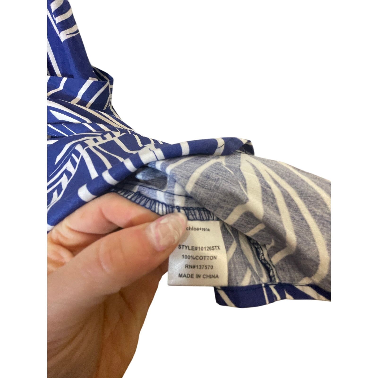 Other Chloe + Rene Cotton Button Shift Dress Tank Plant Print 2X Size XXL / US 16-18 / IT 52-54 - 4 Thumbnail