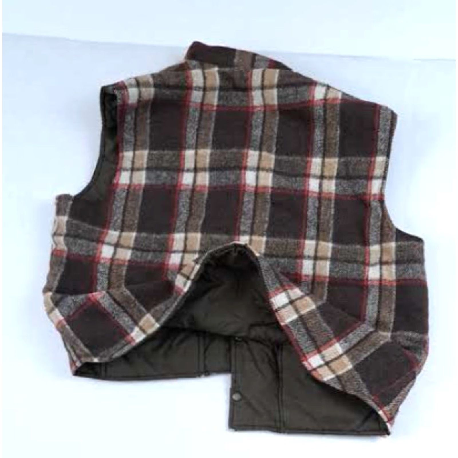 Vintage VINTAGE Deep North Vest Outdoor Plaid Insulated Down XL Brown Men Regular Short Long 23in 24in Pit to Pit Size US XL / EU 56 / 4 - 8 Thumbnail