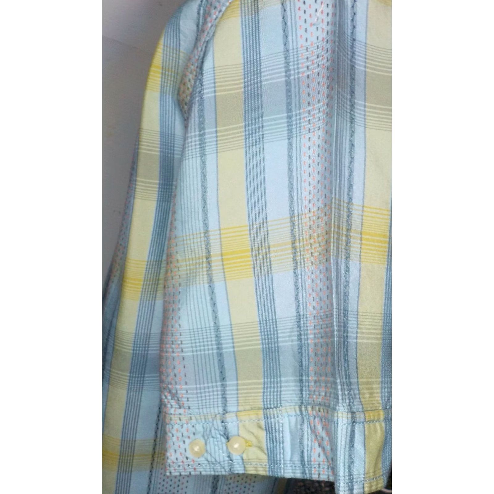Tommy Bahama Tommy Bahama Button-Front Silk Shirt SZ Medium Men Blue Yellow Orange Plaid Palm Tree Embroidered SS Shirt Size US M / EU 48-50 / 2 - 3 Thumbnail