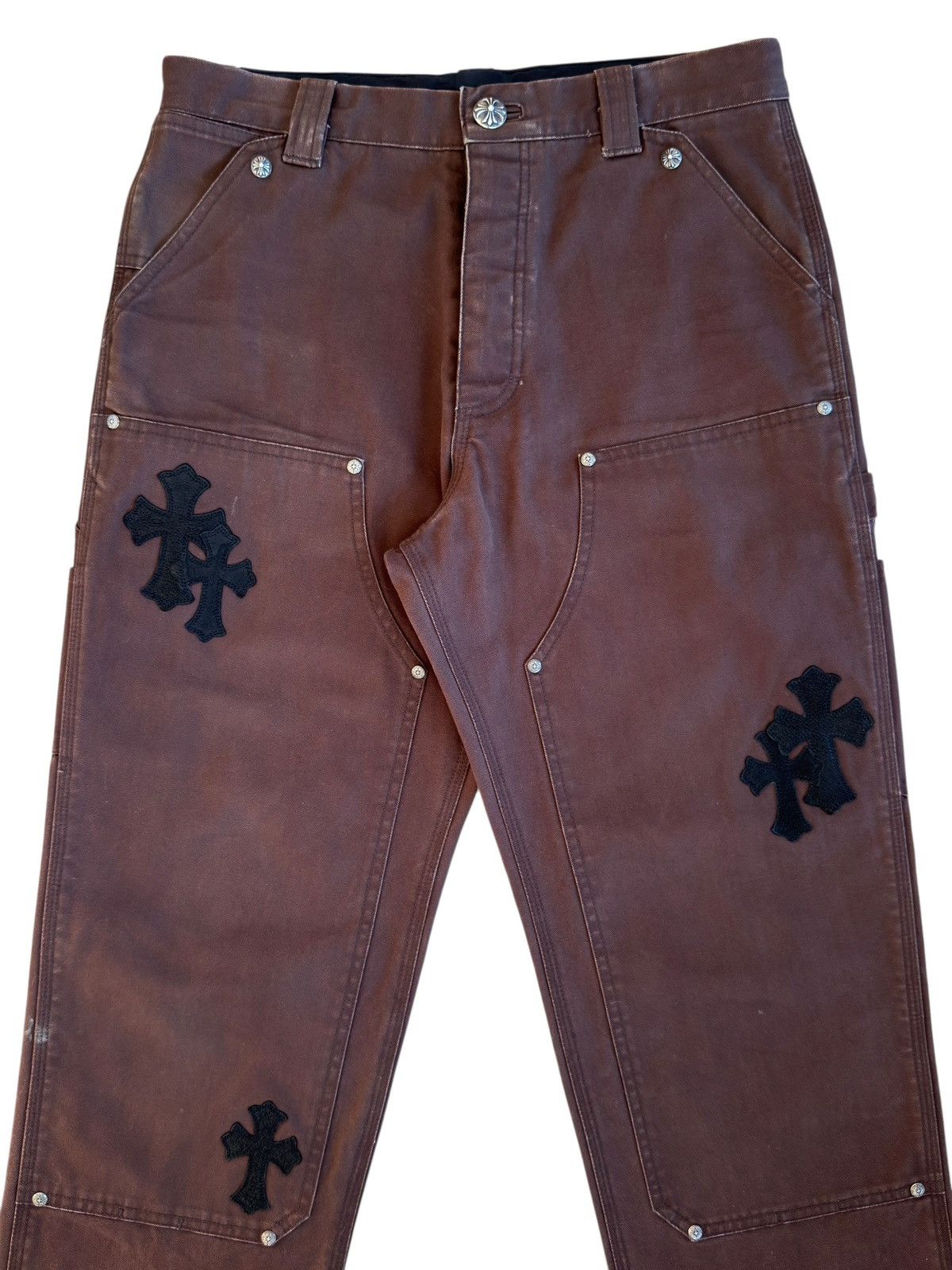 Chrome Hearts Chrome Hearts 1/1 Goat Leather Patched Brown Carpenter Pants Size US 32 / EU 48 - 2 Thumbnail
