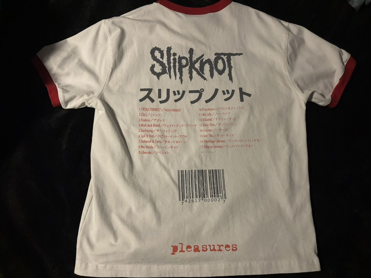 Pleasures Pleasures x Slipknot Self Titled Ringer Shirt 'White' Size US M / EU 48-50 / 2 - 2 Thumbnail
