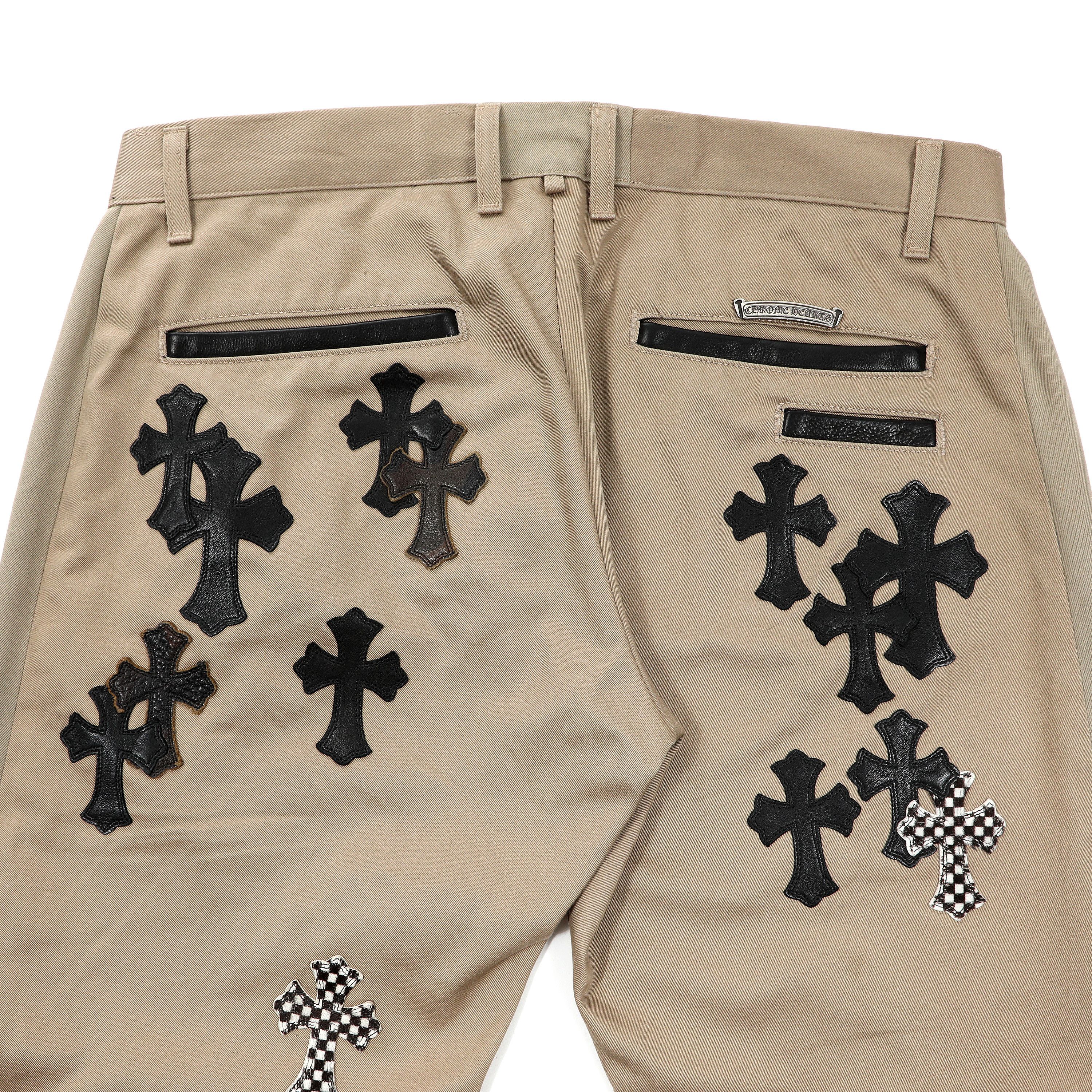 Chrome Hearts Tan Multi Checkered and Black Cross Patch Chino Pants Size US 33 - 6 Thumbnail