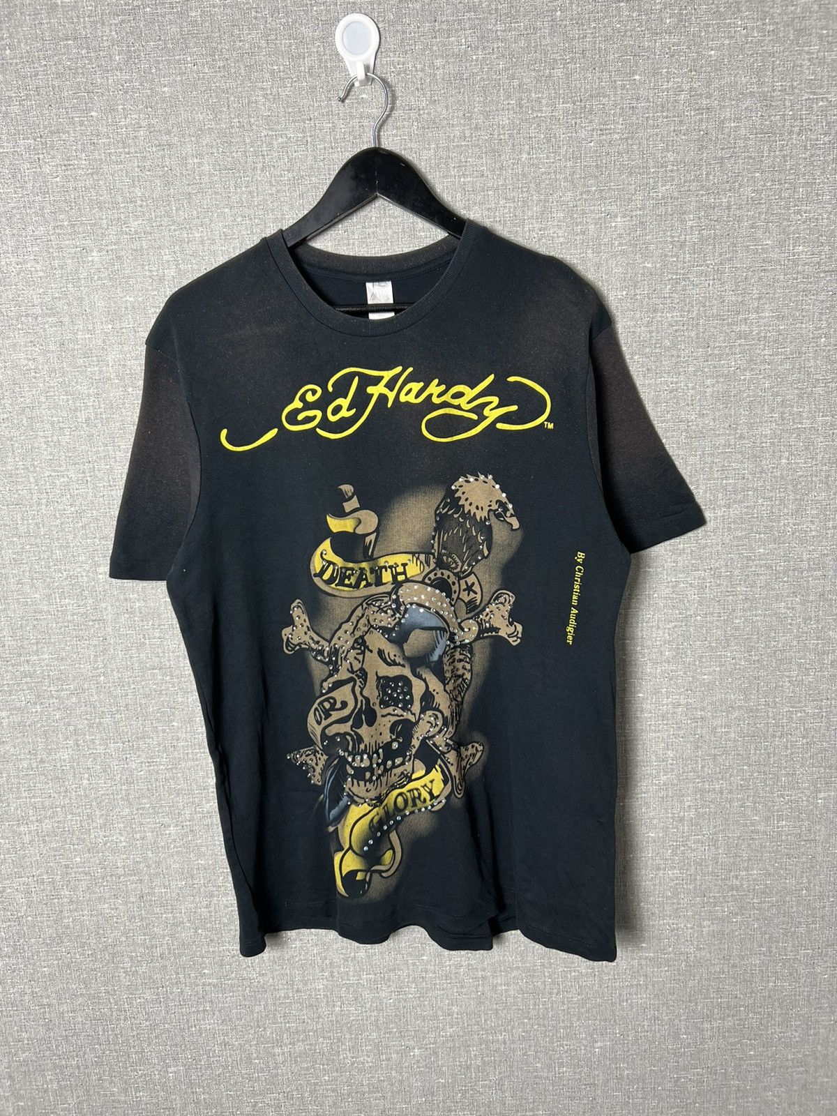 Ed Hardy Y2K Ed Hardy by Christian Audigier Big Logo Rare Print Tee Size US L / EU 52-54 / 3 - 1 Thumbnail