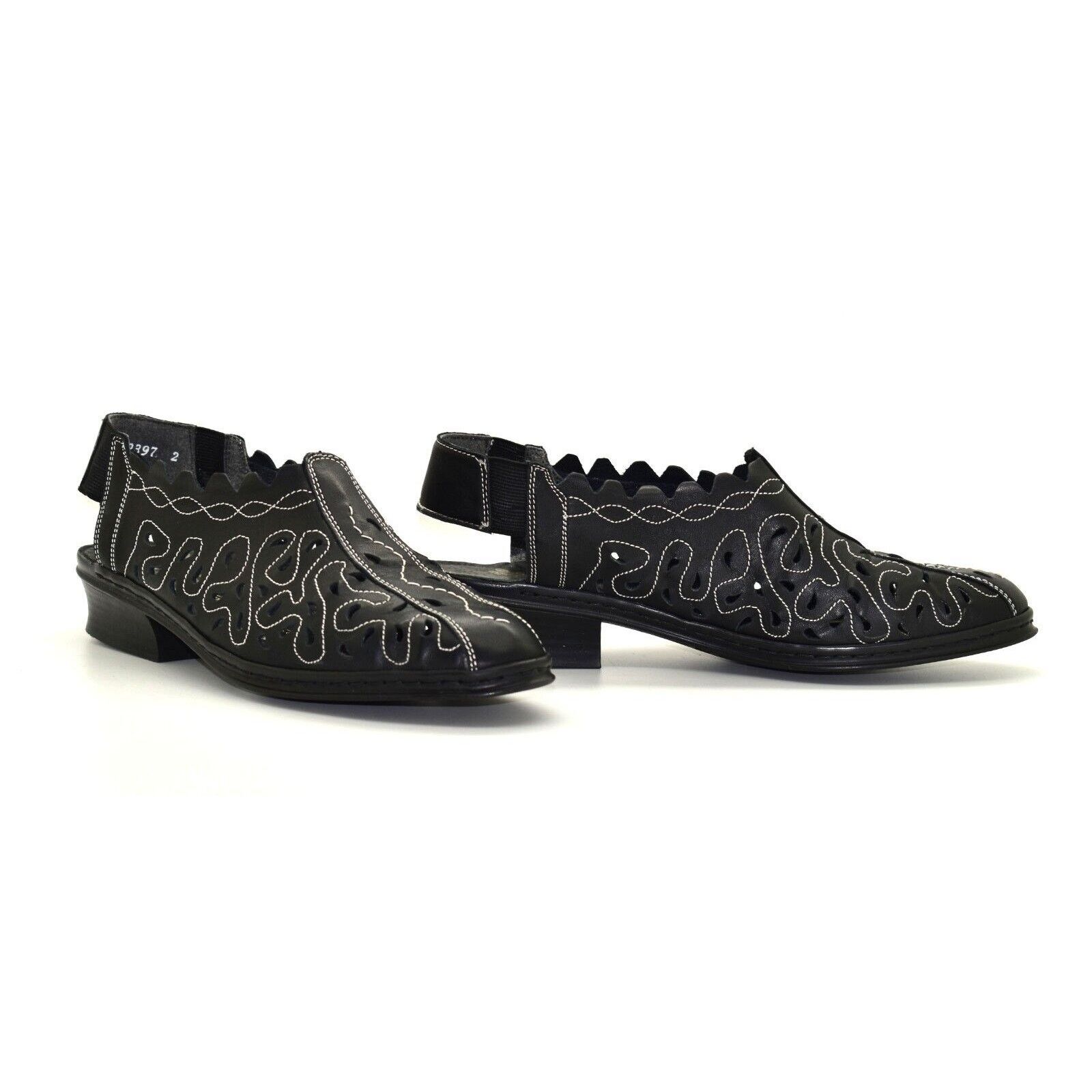 Rieker RIEKER ANTISTRESS Embroidered Laser Cut Leather Slingback 39 Size US 9 / IT 39 - 1 Thumbnail