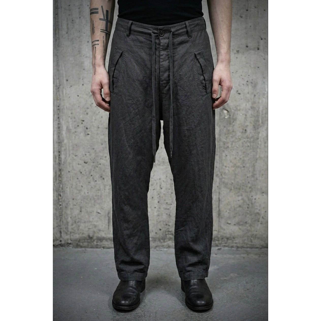 Ann Demeulemeester Ann Demeulemeester Early 00s Drawstring Cropped Riding Pants Size US 30 / EU 46 - 2 Thumbnail