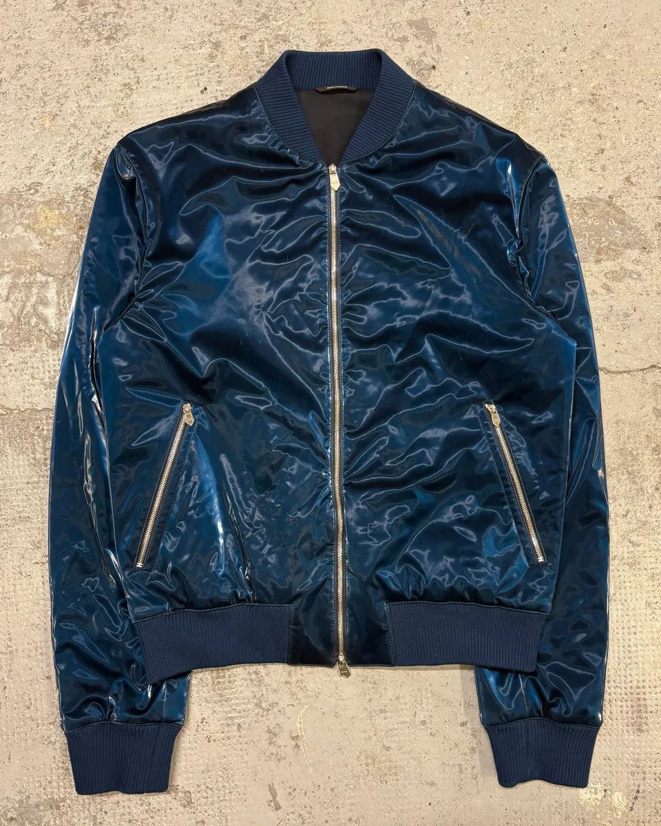 Hermes Hermès Metallic Blue Nylon Bomber Jacket Size US M / EU 48-50 / 2 - 1 Thumbnail
