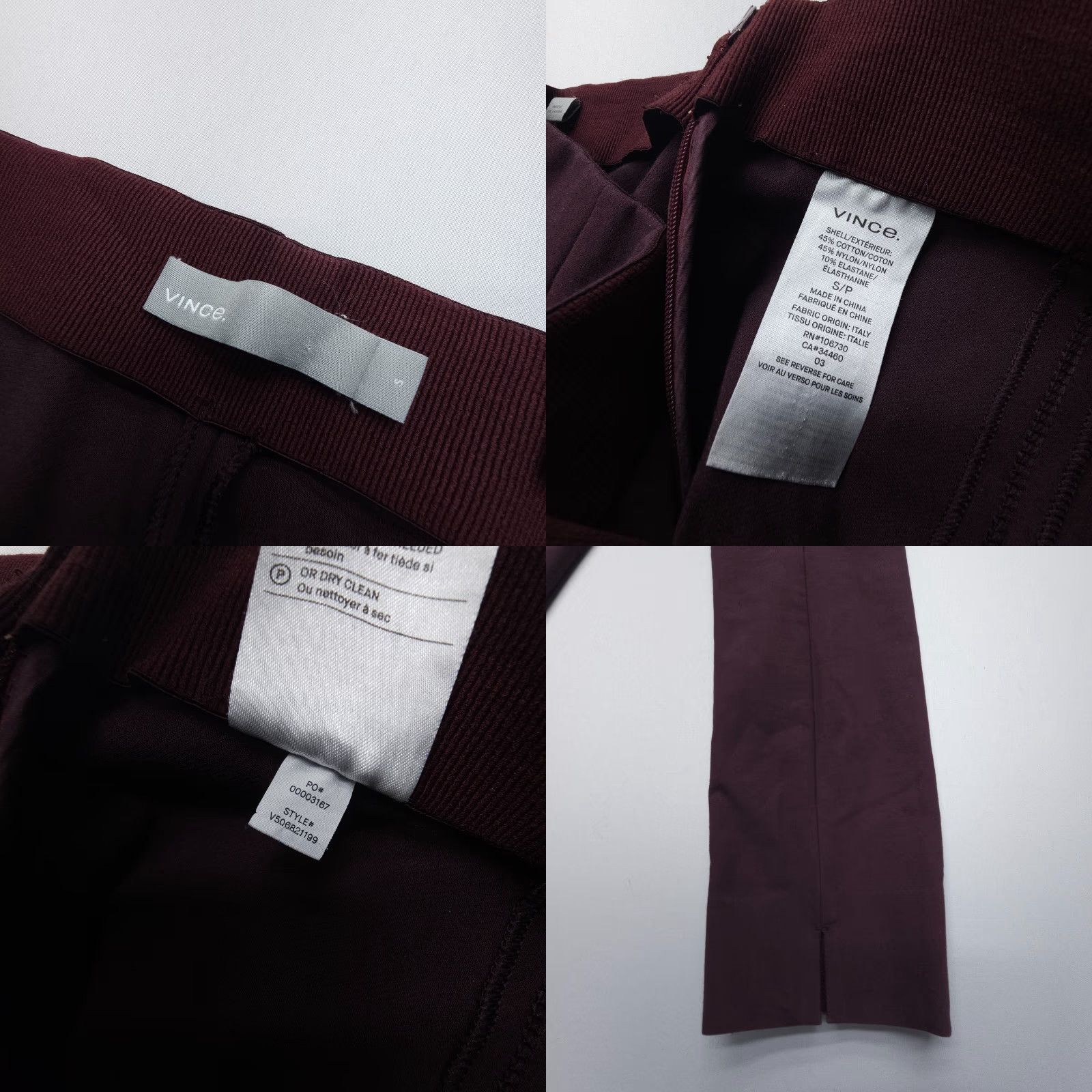 Vince Vince Front Seam Legging in Black Cherry Size Small Stretch Career Office Italy Pants Women S Slim Ankle Red USA eyeing Vintage N/A Size 28" / US 6 / IT 42 - 8 Thumbnail
