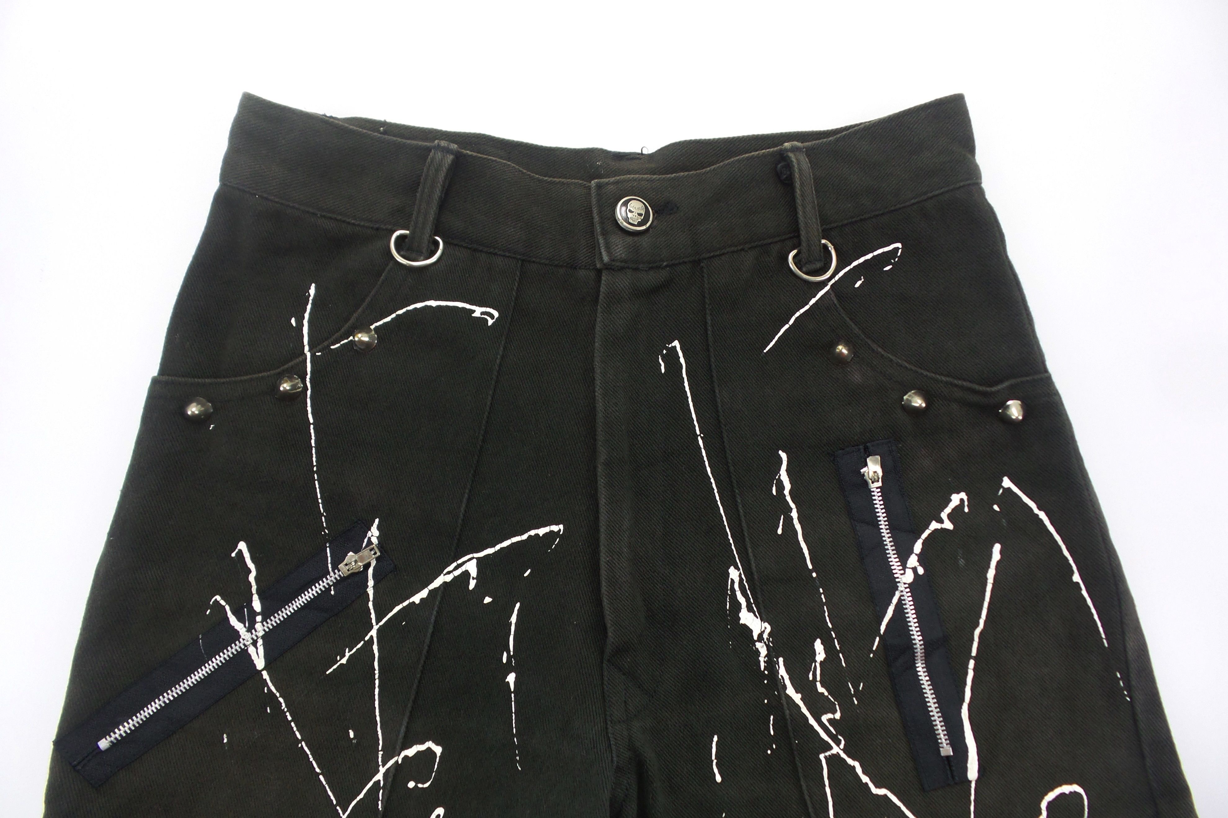 Japanese Brand × Seditionaries Sex Pot Revenge Paint Splatter Studded Shorts W28xL24 Size US 28 / EU 44 - 3 Thumbnail