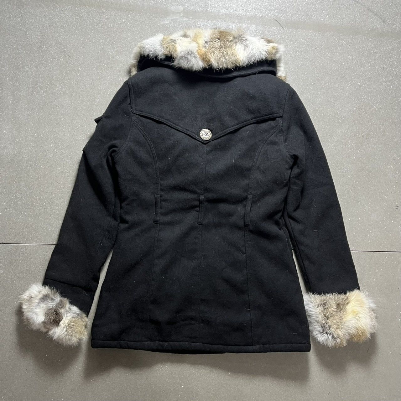 If Six Was Nine × Japanese Brand × Le Grande Bleu (L.G.B.) Black Faux Fur Trimmed Jacket Size S / US 4 / IT 40 - 14 Thumbnail