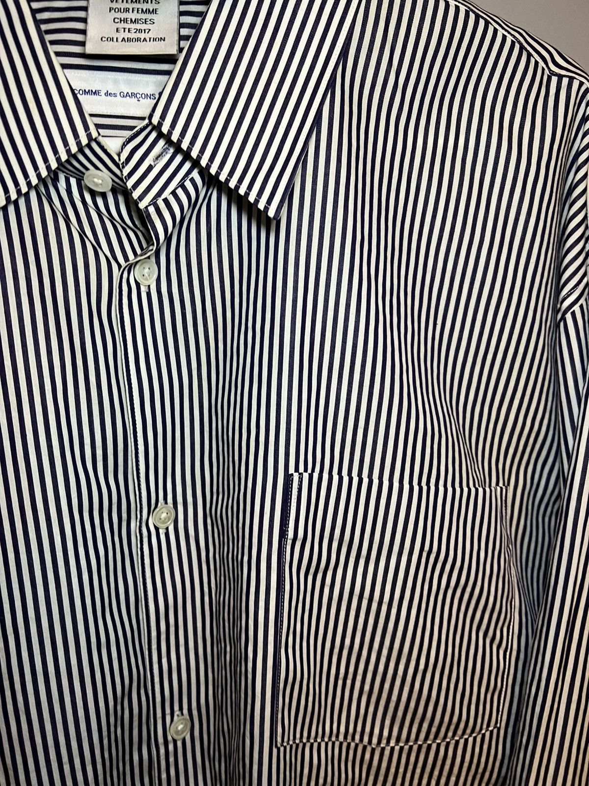 Comme des Garcons SHIRT × Vetements SS2017 Vetements x Comme Des Garçons Shirt Striped Button up Size US XL / EU 56 / 4 - 7 Thumbnail