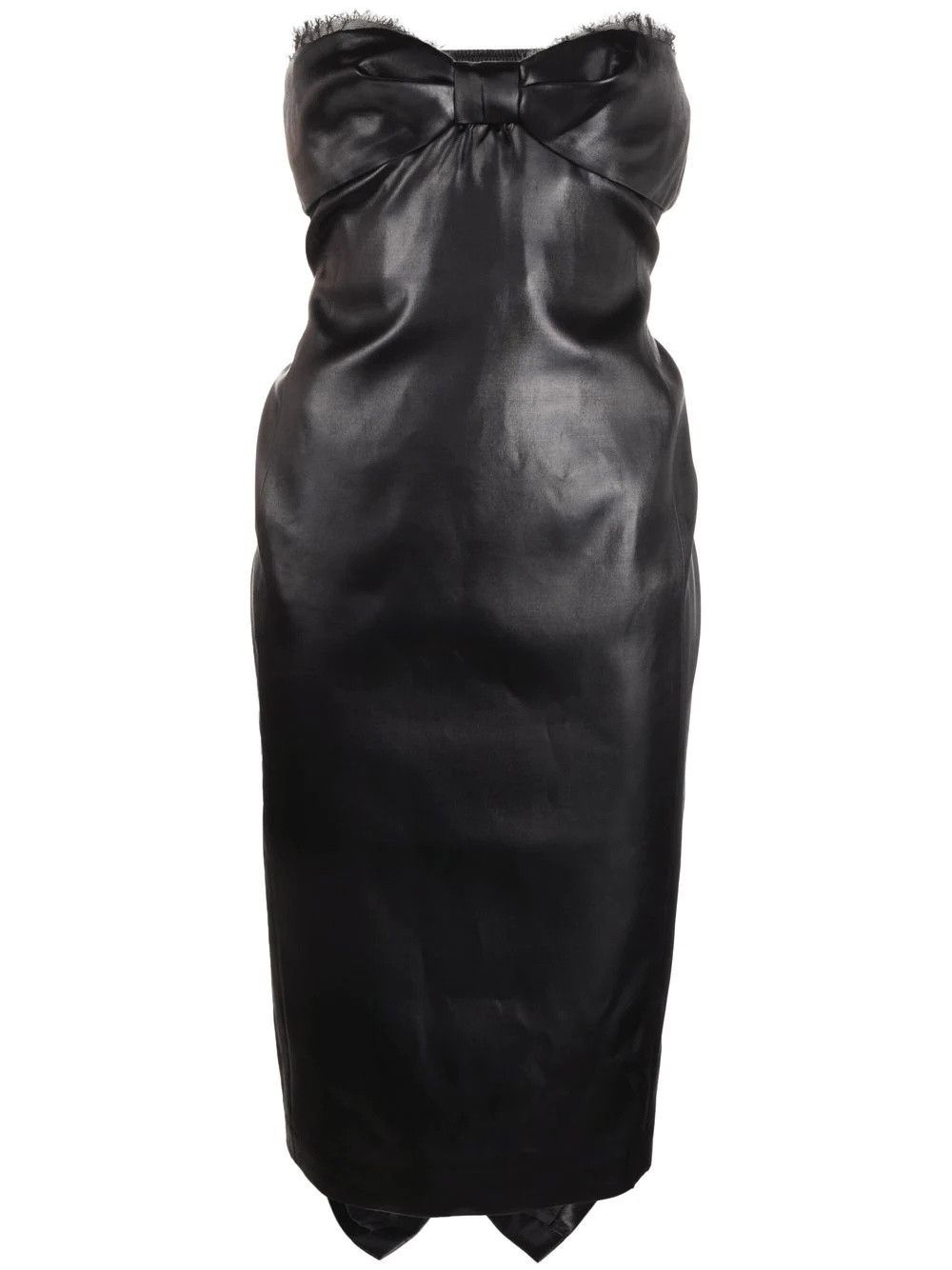 o1bcso1str1125 Strapless Dress In Lacquered in Black